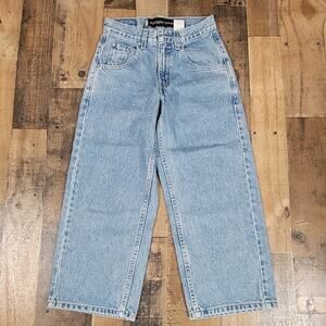 Levis Silver‎ Tab Straight + Loose Boys Youth 8 XS Denim Blue Jeans Casual